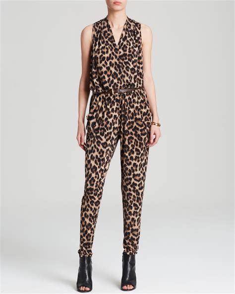 michael kors leopard print jumpsuit|Michael Kors pleated jumpsuit.